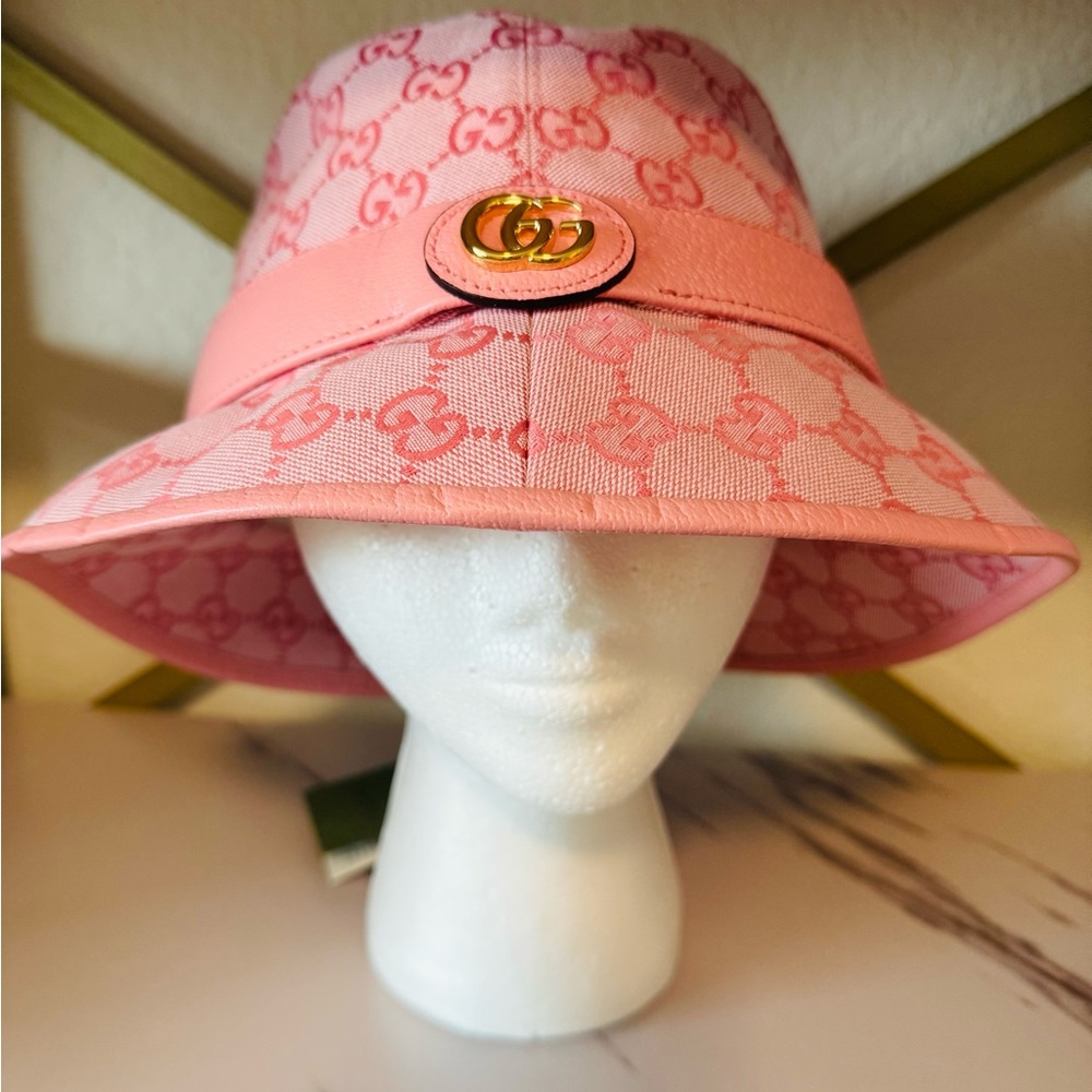 Gucci Pink Bucket Hat with Gold Logo